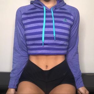 🔥 ADIDAS Custom Neon Crop Reworked Hoodie Medium